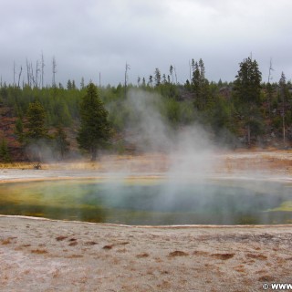 Yellowstone-Nationalpark. Beauty Pool in der Old Faithful Area - North Section. - Thermalquelle, Upper Geyser Basin, Old Faithful Area, South Section, Upper Geyser Basin South Section, Grand Group, Beauty Pool - (Three River Junction, Yellowstone National Park, Wyoming, Vereinigte Staaten)