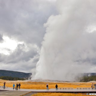 Yellowstone-Nationalpark. Old Faithful in der Old Faithful Area - South Section. - Upper Geyser Basin, Old Faithful Area, South Section, Upper Geyser Basin South Section - (Three River Junction, Yellowstone National Park, Wyoming, Vereinigte Staaten)