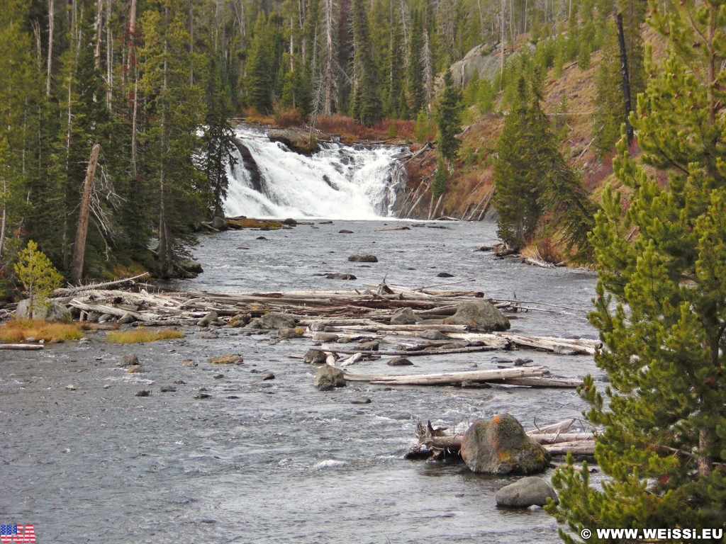Yellowstone-Nationalpark. Luis Falls am Südeingang. - Südeingang, Wasserfall, Fluss, Wasser, Luis Falls, Luis River - (West Thumb, Moran, Wyoming, Vereinigte Staaten)
