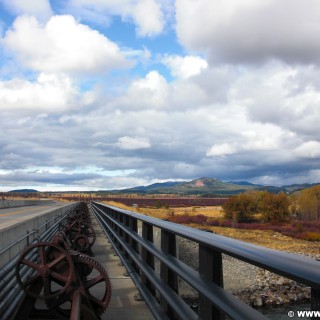 Grand-Teton-Nationalpark. Jackson Lake Dam und Reservoir. - Jackson Lake Dam, Jackson Lake Reservoir, Staudamm - (Colter Bay Village, Moran, Wyoming, Vereinigte Staaten)