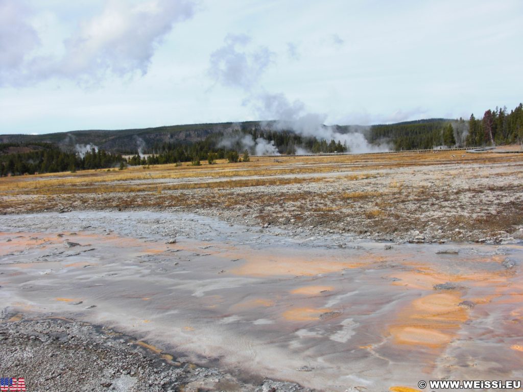 Yellowstone-Nationalpark. Old Faithful Area - Upper Geyser Basin South Section. - Old Faithful Area, Upper Geyser Basin South Section - (Three River Junction, Yellowstone National Park, Wyoming, Vereinigte Staaten)