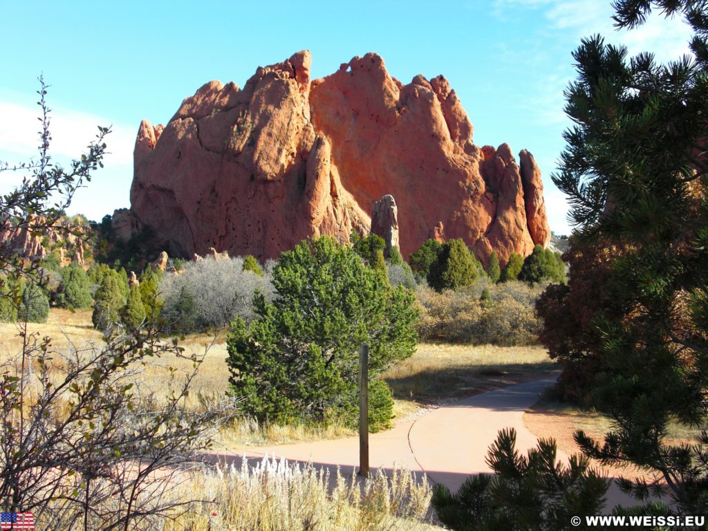 Garden of the Gods - Central Garden Trail. Am Central Garden Trail finden sich viele schöne Motive.. - Sehenswürdigkeit, Sandstein, Sandsteinformationen, Park, Ausflugsziel, Garten der Götter, Naturpark, sehenswert, Central Garden Trail - (Glen Eyrie, Colorado Springs, Colorado, Vereinigte Staaten)