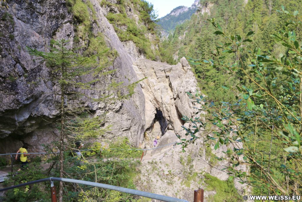 Ötschergräben - Lassingschlucht. Durch einige Felstore steigt man die Schlucht hinab zum Stierwaschboden, wo sich das Kraftwerk Wienerbruck befindet.. - Felsen, Bäume, Felsformation, Felswand, Weg, Ötschergräben, Lassingschlucht, Felstore - (Wienerbruck, Josefsrotte, Niederösterreich, Österreich)