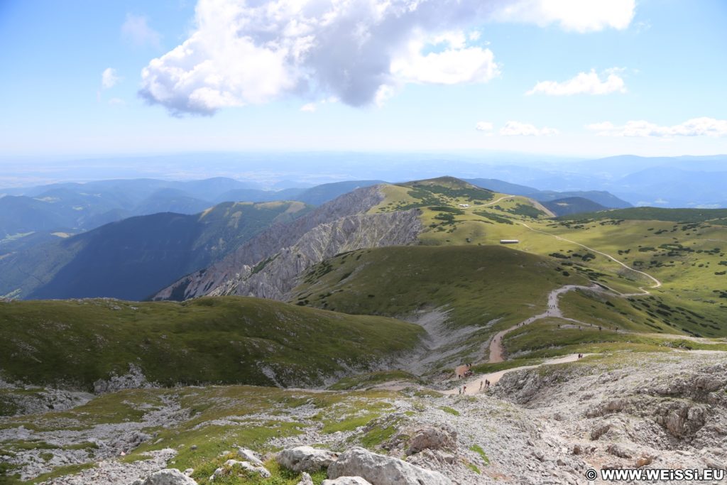 Schneeberg - Tagesausflug, Losenheim - Edelweißhütte - Fadensteig - Fischerhütte. Das Hochplateau bietet ein wunderschönes Panorama und nahezu uneingeschränkte Aussicht.  - Alpen, Berge, Gebirge, Himmel, Hochplateu, Landschaft, Panorama, Wolken - (Losenheim, Vois, Niederösterreich, Österreich)